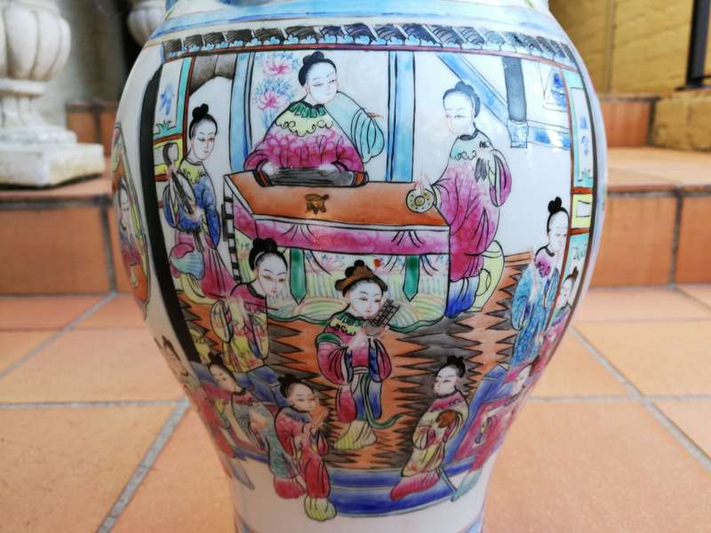A pair of 20th century Chinese famille rose vases