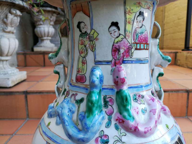 A pair of 20th century Chinese famille rose vases