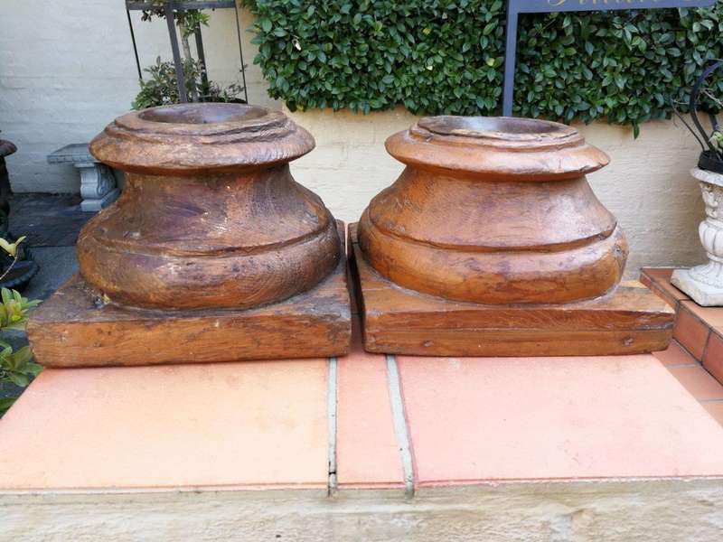 Carved Wooden Square top Candle holders or styling bases (SOLD INDIVIDUALLY)