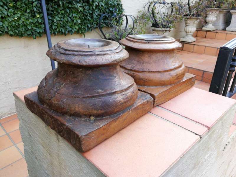 Carved Wooden Square top Candle holders or styling bases (SOLD INDIVIDUALLY)
