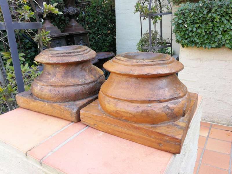 Carved Wooden Square top Candle holders or styling bases (SOLD INDIVIDUALLY)