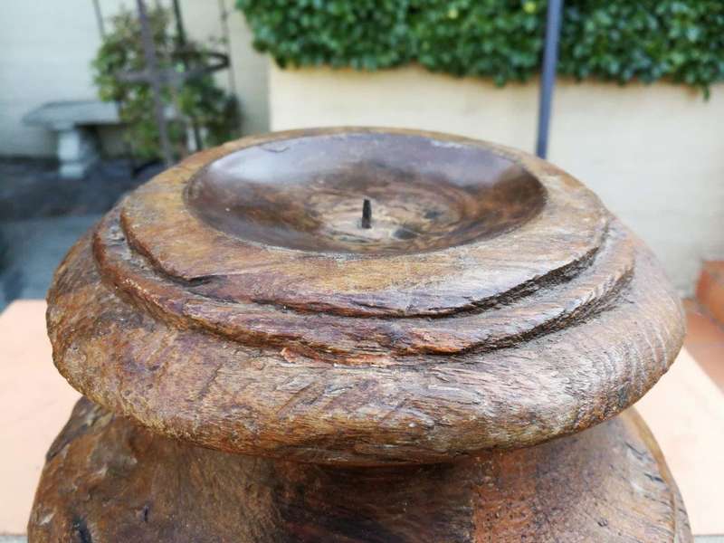 Carved Wooden Square top Candle holders or styling bases (SOLD INDIVIDUALLY)
