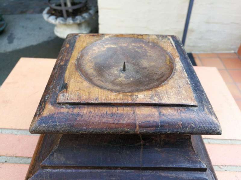 Carved Wooden Square top Candle holders or styling bases (SOLD INDIVIDUALLY)