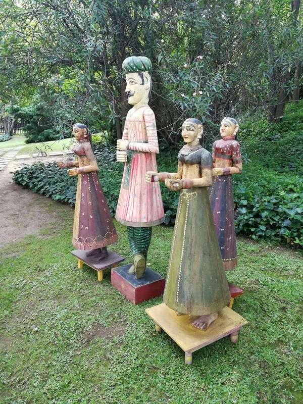 A Set of 4 Tall  Holy Indian Figurines (possibly antique but over 50 years old or older Gangaur ...