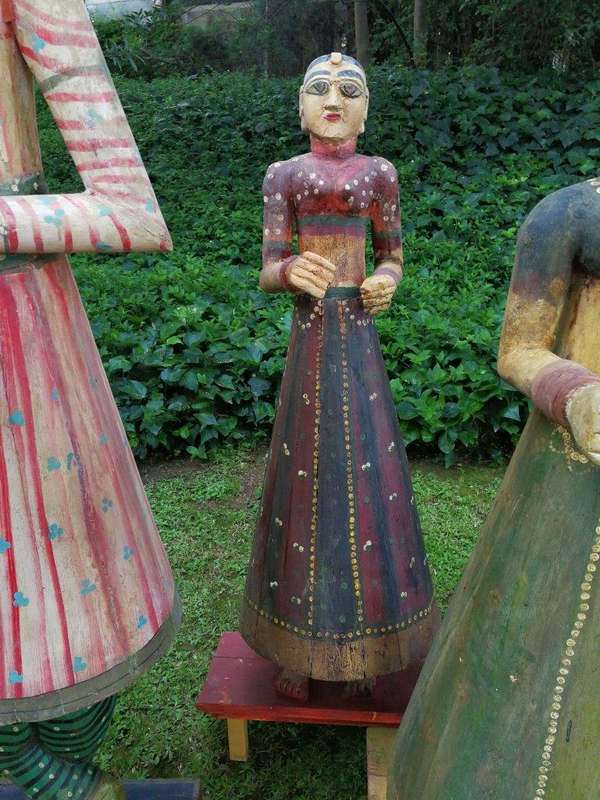 A Set of 4 Tall  Holy Indian Figurines (possibly antique but over 50 years old or older Gangaur ...