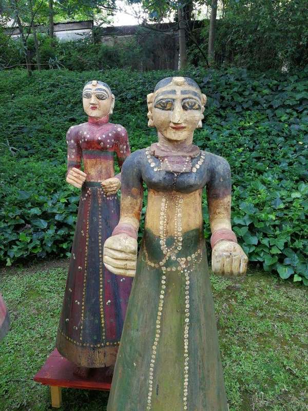 A Set of 4 Tall  Holy Indian Figurines (possibly antique but over 50 years old or older Gangaur ...