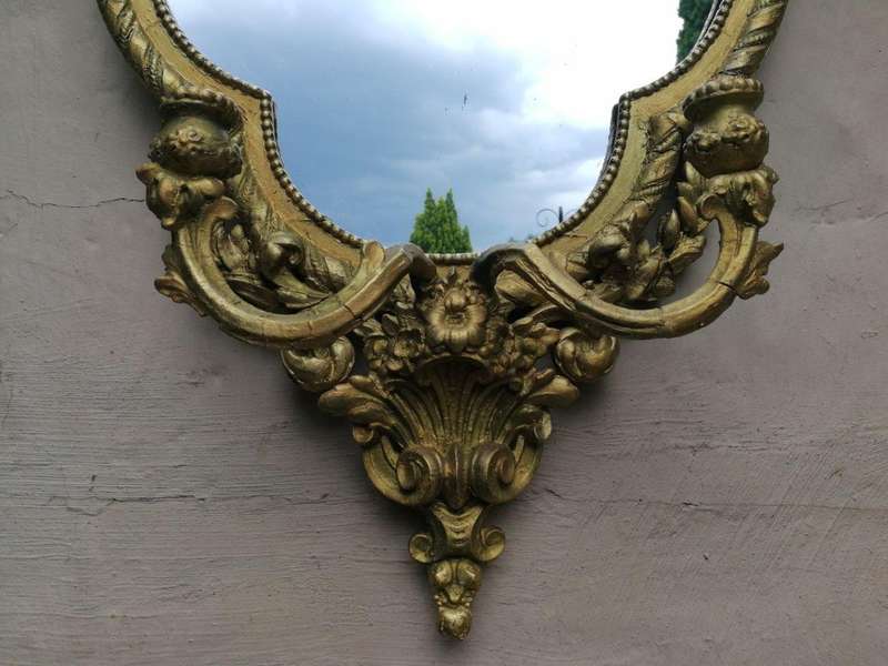 19th Century Gilt Mirror With Candle Holders