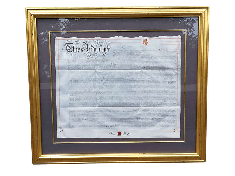 A Circa 1897 Framed Indenture In Pen And Ink On Parchment, Signed, And Bears Wax Seal
