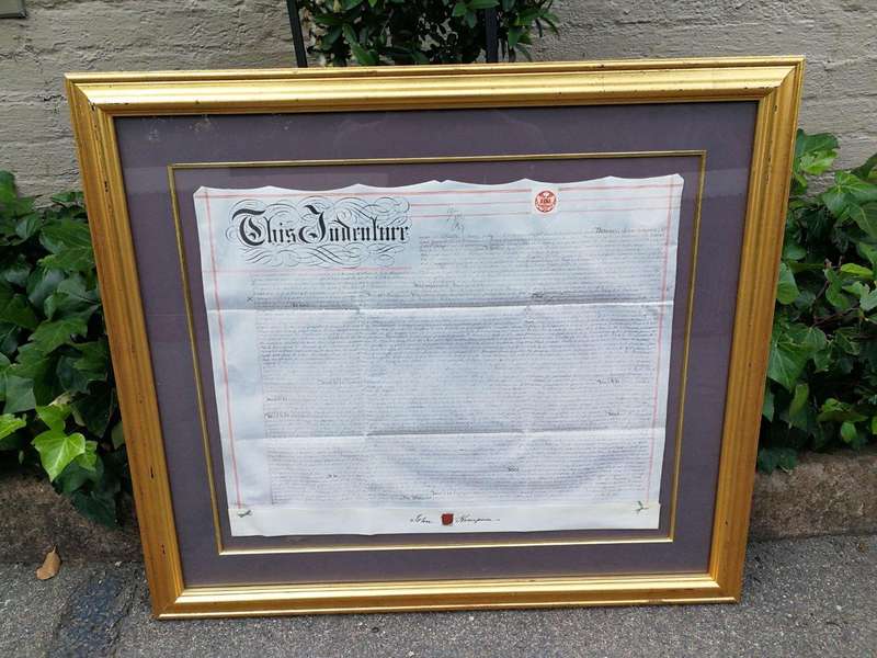 A Circa 1897 Framed Indenture In Pen And Ink On Parchment, Signed, And Bears Wax Seal