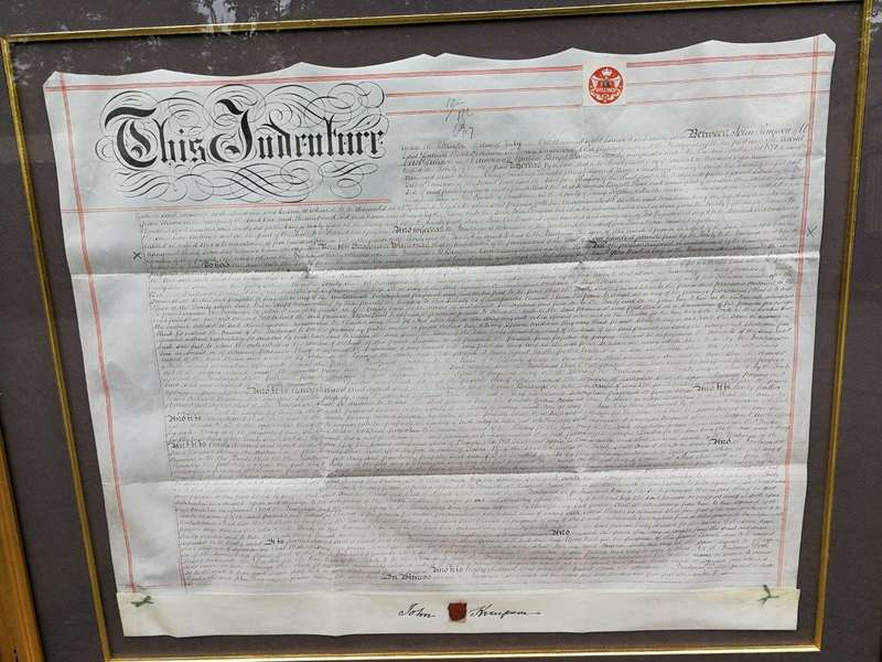 A Circa 1897 Framed Indenture In Pen And Ink On Parchment, Signed, And Bears Wax Seal