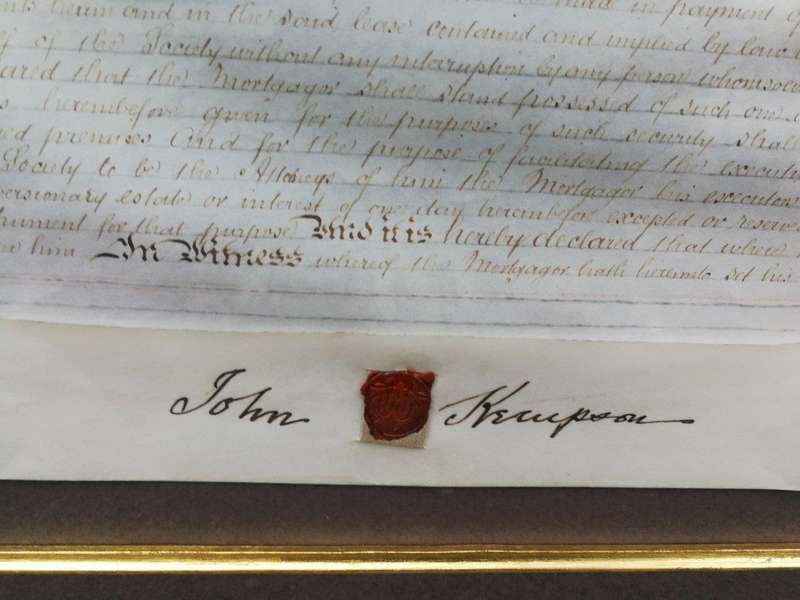 A Circa 1897 Framed Indenture In Pen And Ink On Parchment, Signed, And Bears Wax Seal