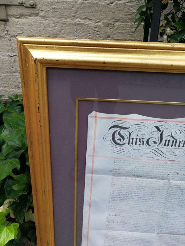 A Circa 1897 Framed Indenture In Pen And Ink On Parchment, Signed, And Bears Wax Seal