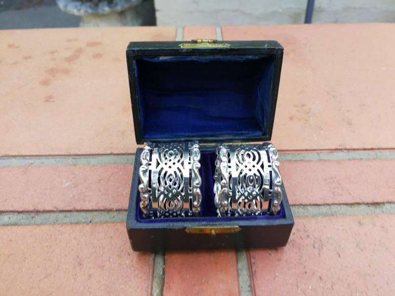 A Pair of Silver Birmingham 1903, Serviette Rings Boxed
