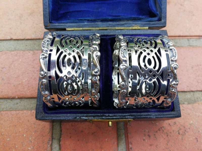 A Pair of Silver Birmingham 1903, Serviette Rings Boxed