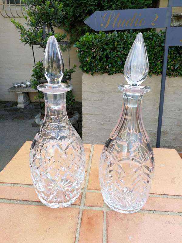 A Pair Of Cut Glass Decanters