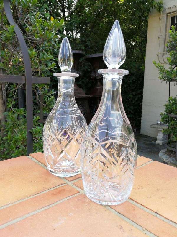 A Pair Of Cut Glass Decanters