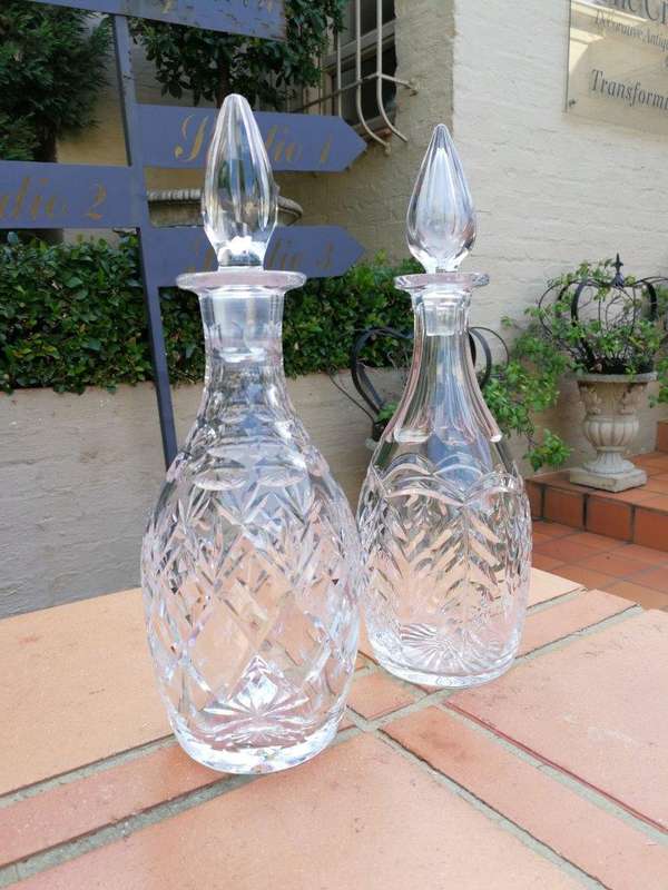 A Pair Of Cut Glass Decanters
