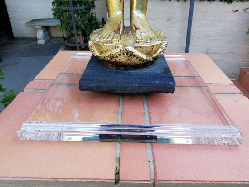 A Large Decorative Carved Gilded Statue On A Custom-Made Perspex Base ND