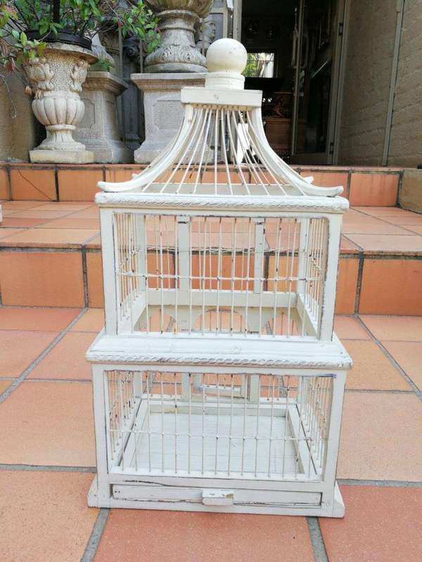 A  Pair of Antique / Vintage Graduated Birdcages ND