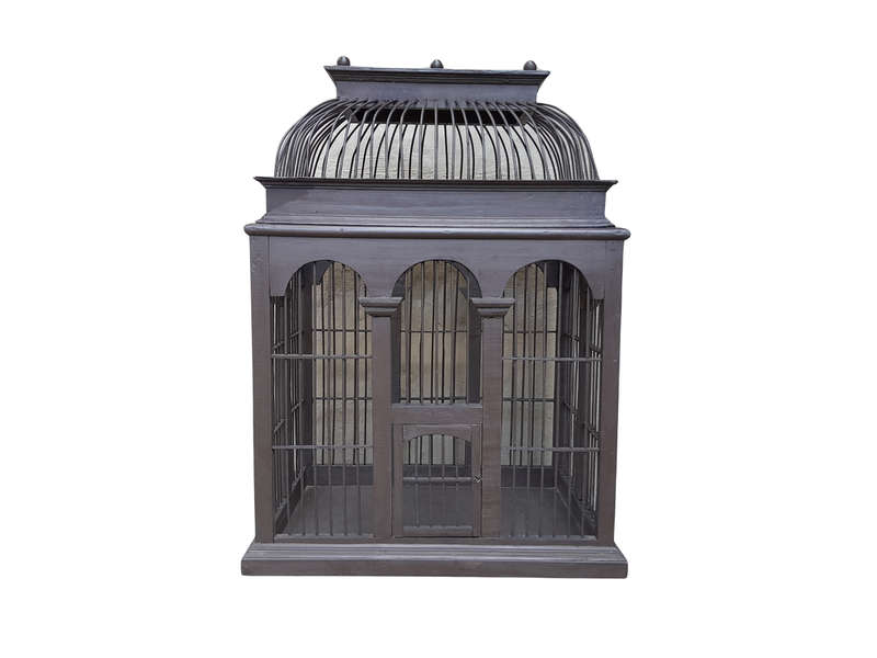 An Antique/Vintage Wooden Birdcage ND