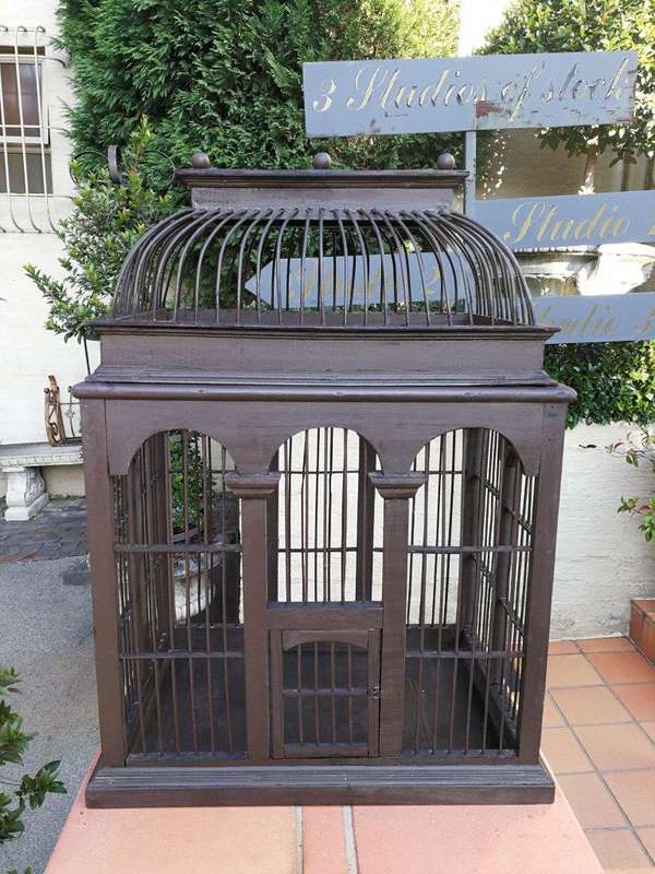An Antique/Vintage Wooden Birdcage ND