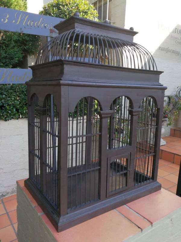 An Antique/Vintage Wooden Birdcage ND