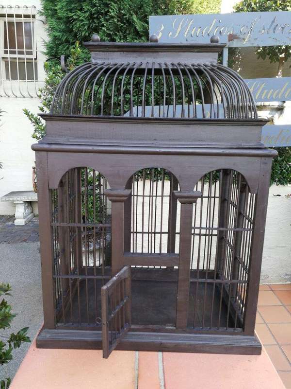 An Antique/Vintage Wooden Birdcage ND