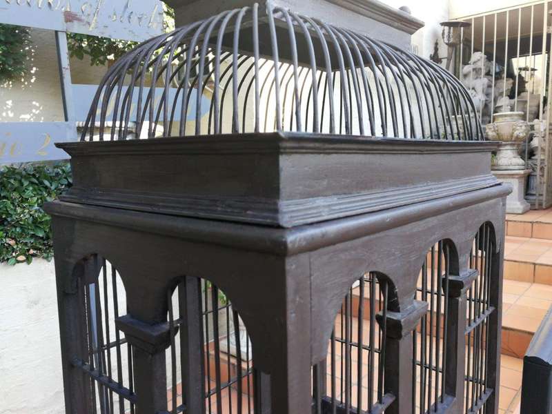 An Antique/Vintage Wooden Birdcage ND