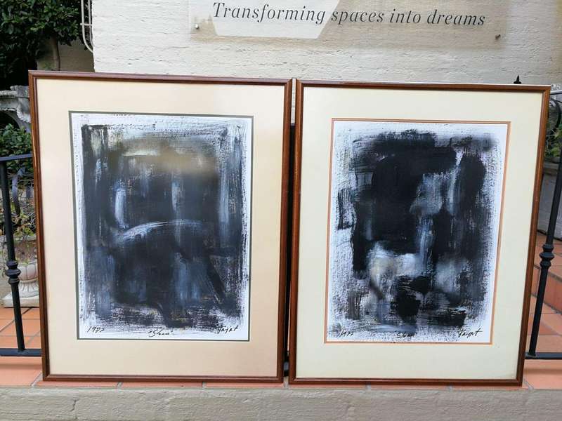 A Set of Two Acrylic on Paper Diptych, Storm