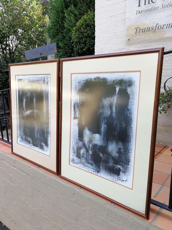 A Set of Two Acrylic on Paper Diptych, Storm