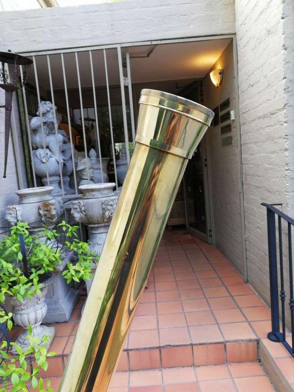 A Large Brass Stanley/ London Telescope on Tripod With Brass Fittings