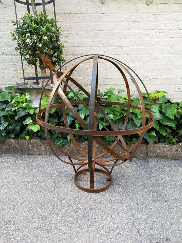 A Pair of Large  20th Century Metal Armillary Sphere