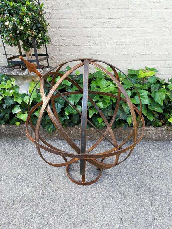 A Pair of Large  20th Century Metal Armillary Sphere