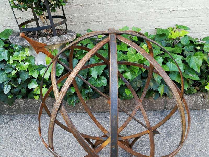 A Pair of Large  20th Century Metal Armillary Sphere
