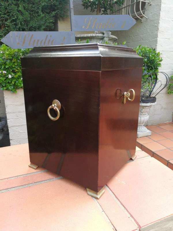 A 20th Century Victorian Style Mahogany Wine Box Made by The Bombay Company