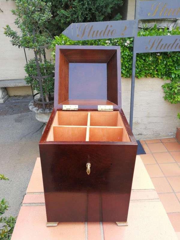 A 20th Century Victorian Style Mahogany Wine Box Made by The Bombay Company