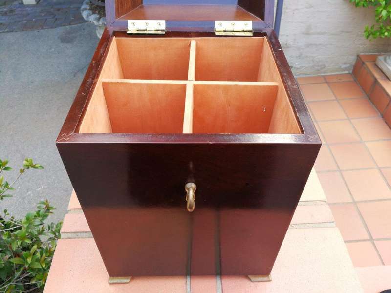 A 20th Century Victorian Style Mahogany Wine Box Made by The Bombay Company