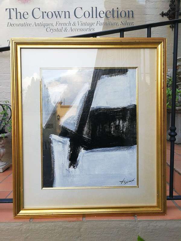 A Black and White Abstract Composition