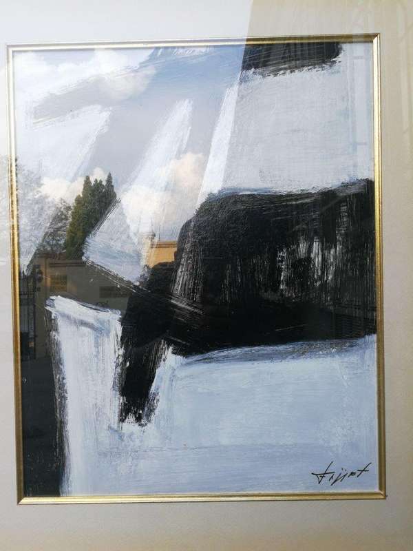 A Black and White Abstract Composition
