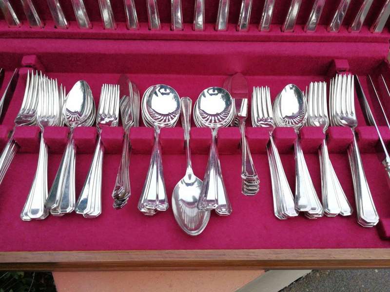 A Twelve Place Setting of EPNS A1 Sheffield England Cutlery in Canteen