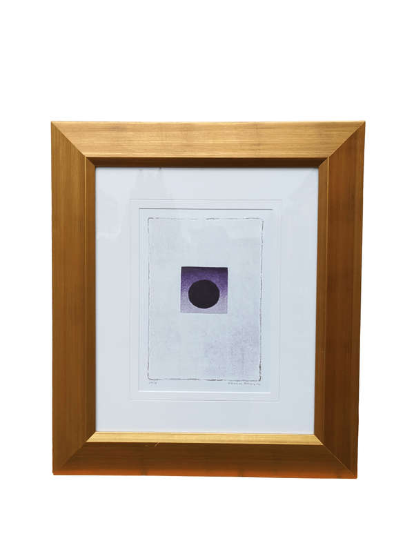 An Abstract Composition with Black Circle Lithograph, Signed, 2002. Hannes Harrs