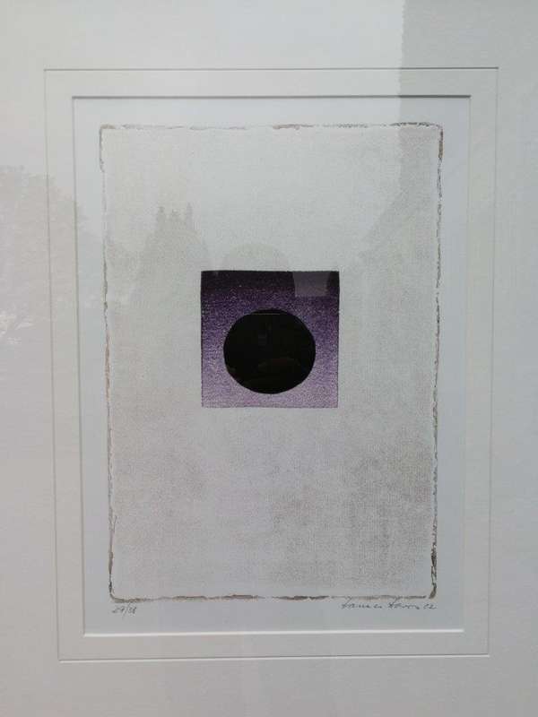 An Abstract Composition with Black Circle Lithograph, Signed, 2002. Hannes Harrs