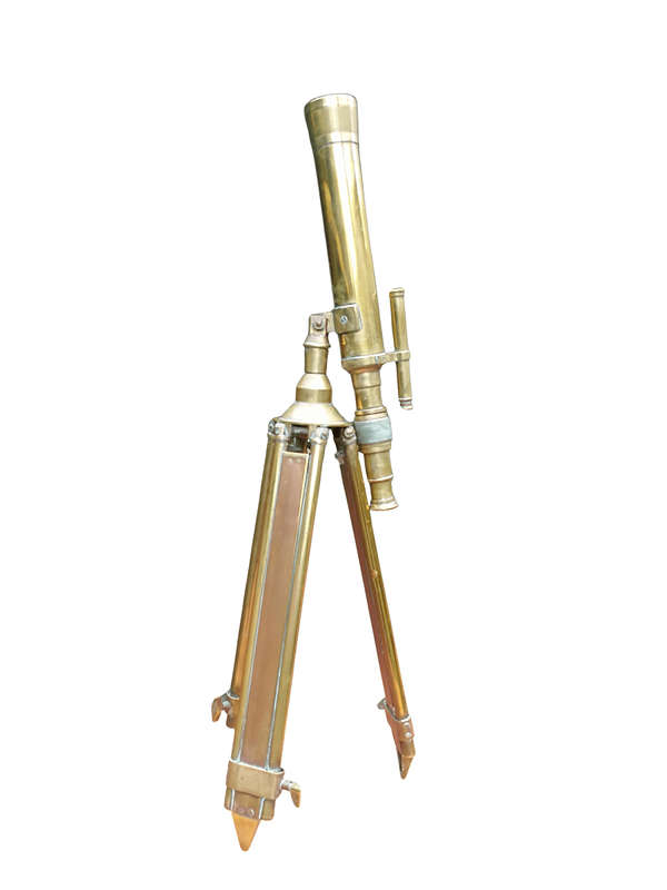 A Rare Antique Solid Brass Telescope