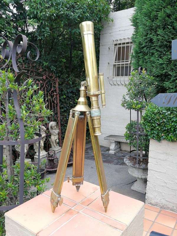 A Rare Antique Solid Brass Telescope