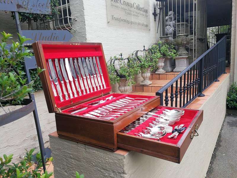 A Comprehensive Cooper Bros Kings Pattern Silver-Plated Twelve Place Cutlery Set In A Canteen