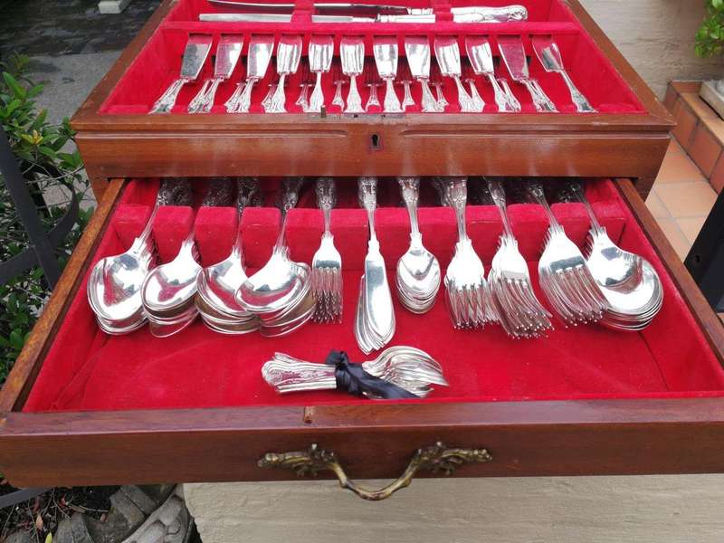 A Comprehensive Cooper Bros Kings Pattern Silver-Plated Twelve Place Cutlery Set In A Canteen