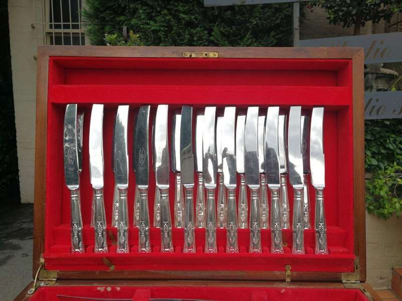 A Comprehensive Cooper Bros Kings Pattern Silver-Plated Twelve Place Cutlery Set In A Canteen