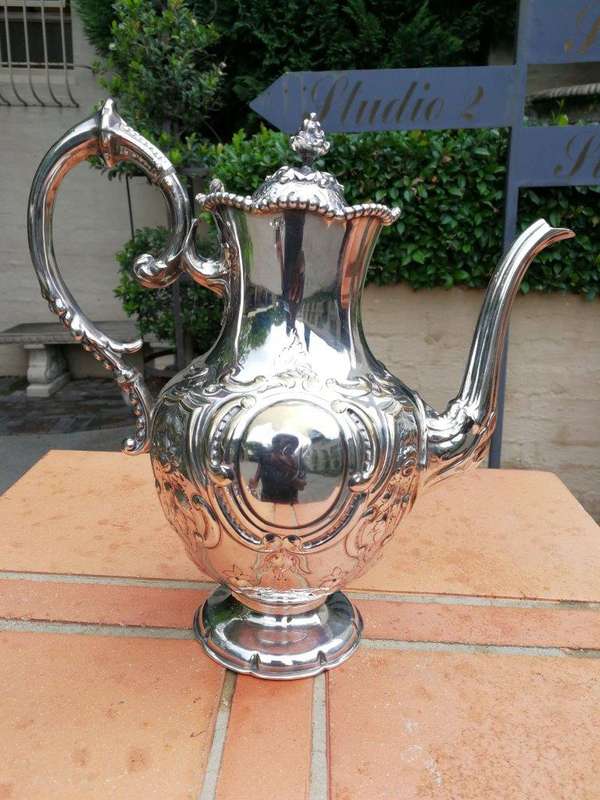 A Antique Four Pie3ce Tea And Coffee Set  E.P.N.S/Silver With Hallmarks