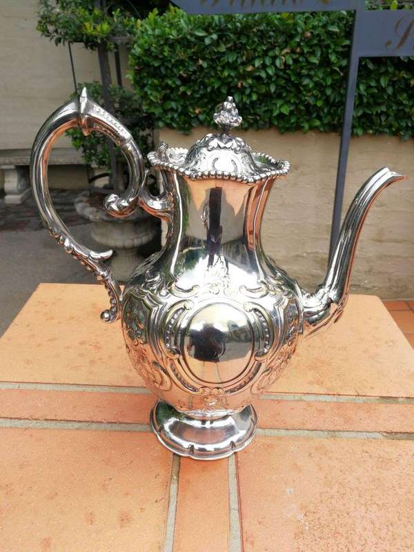A Antique Four Pie3ce Tea And Coffee Set  E.P.N.S/Silver With Hallmarks