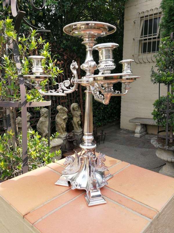 A Victorian Silver-Plate Candelabra
